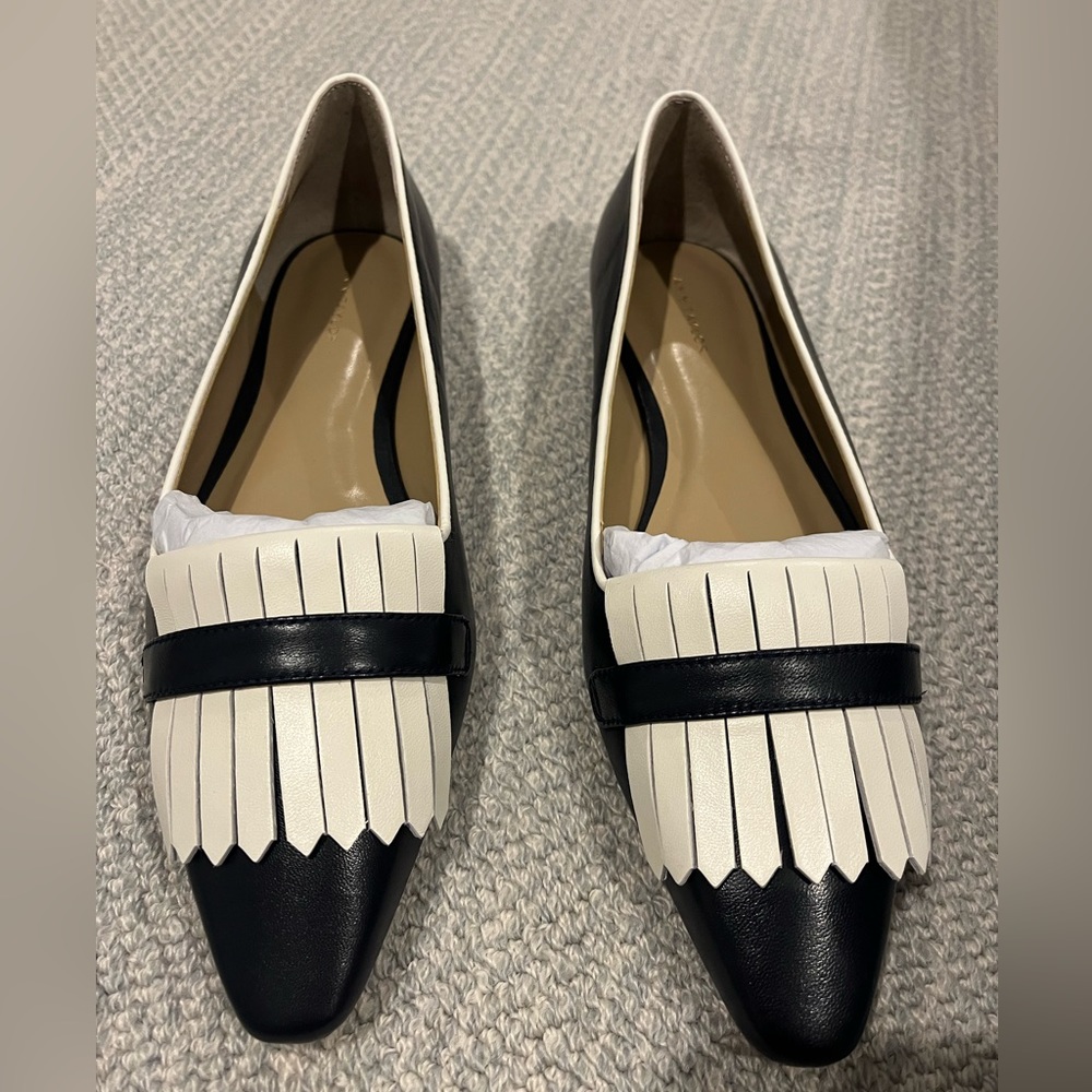 New and never worn navy and white Ann Taylor flats